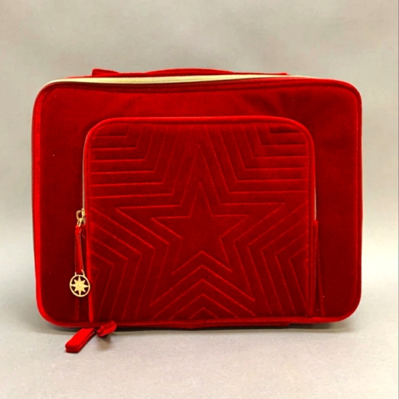 New Estee Lauder Big Red Velvet Makeup Case Holiday Edition - Picture 4 of 5